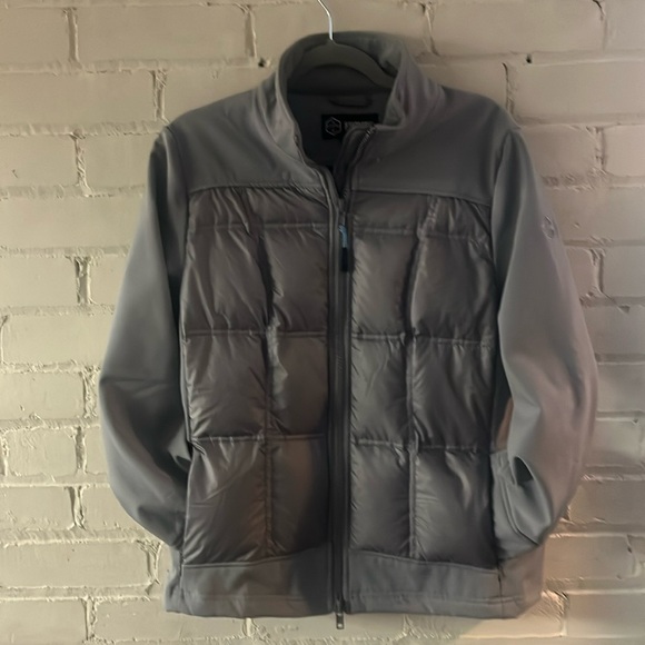 Khombu Women's Hybrid Down Jacket Puffer Coat Outerwear Gray - Picture 8 of 9